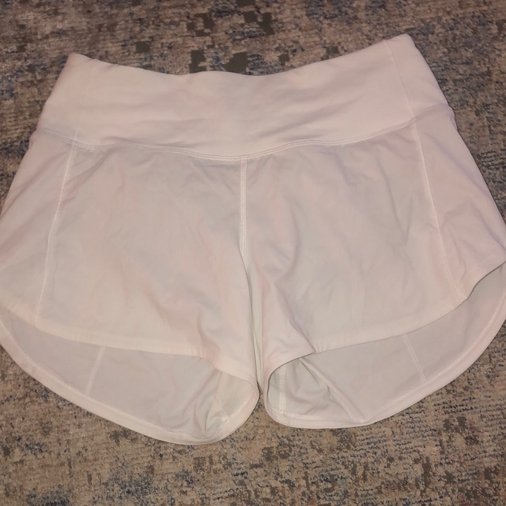 White Size 4 Lululemon Speed Up Shorts